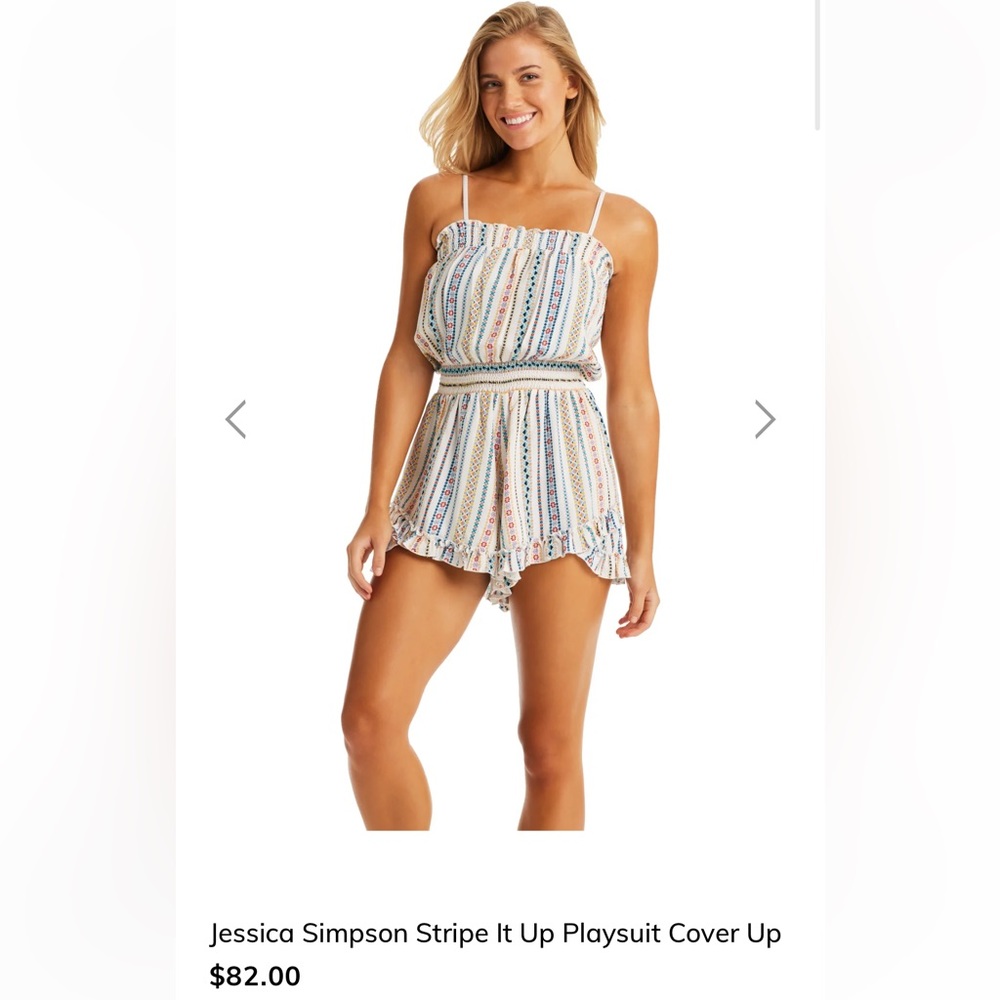Jessica Simpson Stripe It Up Romper / Cover Up
